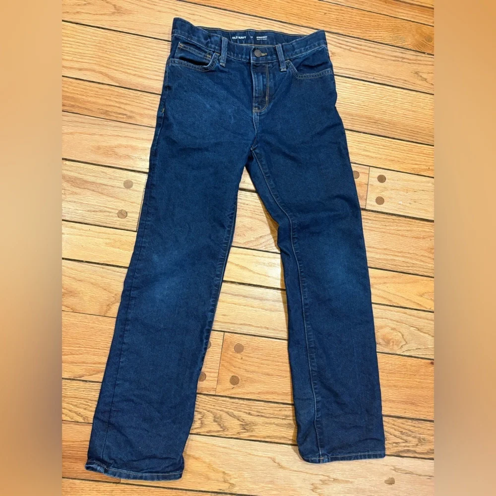 Old Navy Big Boys Dark Blue Straight Jeans size 14 like new